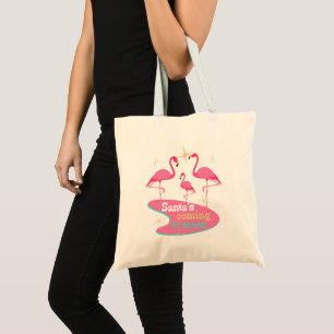 Bolsa Tote Retro Moderno de Meados do Século Papai Noel Está