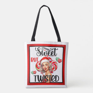 Bolsa Tote Retro Natal Doce e Torcido Pin-up