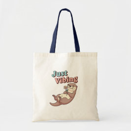 Bolsa Tote Retro Otter Chill Vibes Canvas Tote Bag