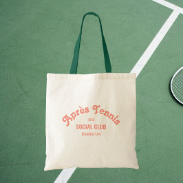 Bolsa Tote Retro Pink Après Tennis Social Club Green Handle