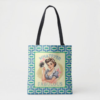 Bolsa Tote Retro Pinup Girl Blue & Green