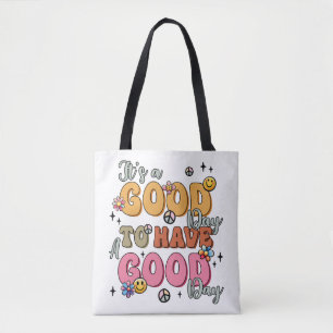 Bolsa Tote Retro Positividade "É um bom dia"