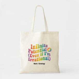 Bolsa Tote Retro Potencial Infinito Dia do Pi Irracional Mate