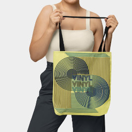 Bolsa Tote Retro Record Meio século Modern Line Art Vinil