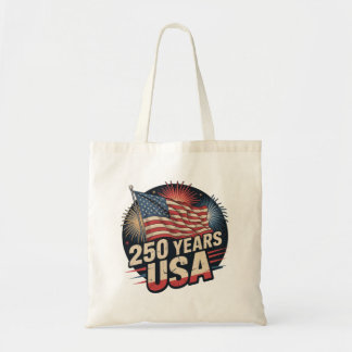Bolsa Tote Retro Vintage 250 Years USA American Flag 