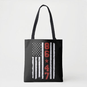 Bolsa Tote Retro Vintage EUA Flag 86 47 Anti Trump
