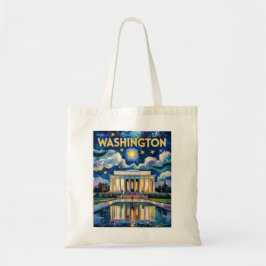 Bolsa Tote Retro Washington DC Lincoln Memorial Van Gogh Art