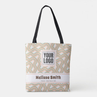 Bolsa Tote Retro Wavy Abstract Pattern Business 