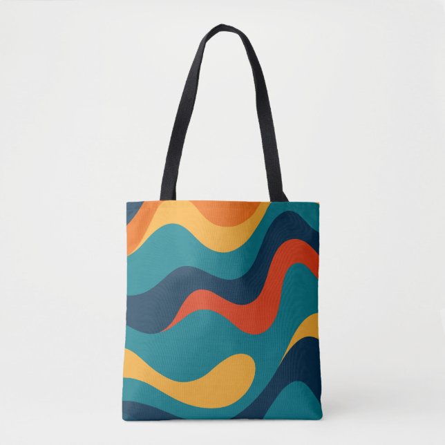 Bolsa Tote Retro Wavy Pattern Modern Abstract  (Frente)
