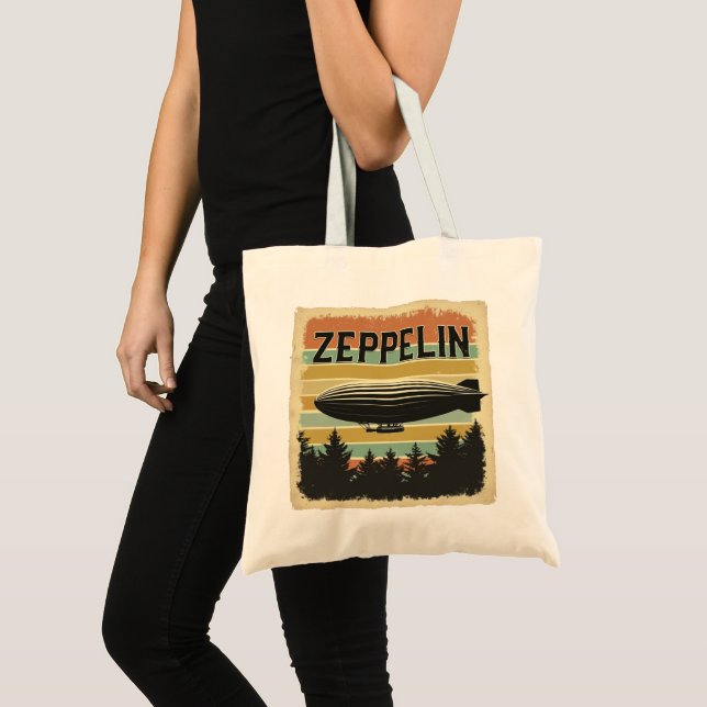 Bolsa Tote Retro Zeppelin Dirigible Airship Zepelin Zepplin (Frente (produto))