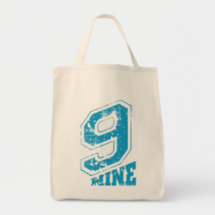 Bolsa Tote Retrotipografia Minimalista - Número Azul 9