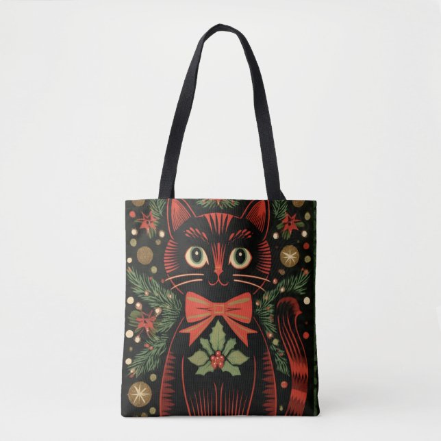 Bolsa Tote RetroXmasCat  (Frente)