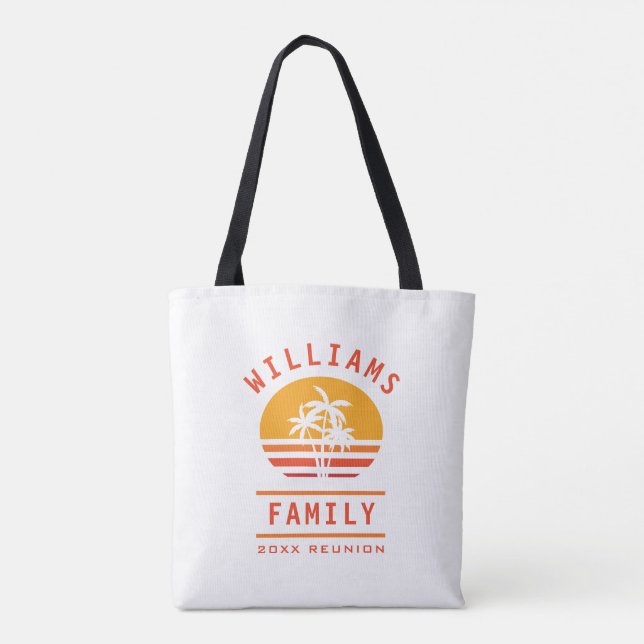 Bolsa Tote Reunião da Família Tropical Beach de Férias de Ver (Verso)