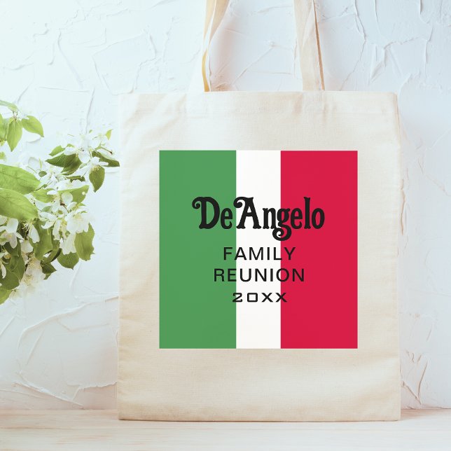 Bolsa Tote Reunião de Nome de Sobrenome Italiano Personalizad (Criador carregado)