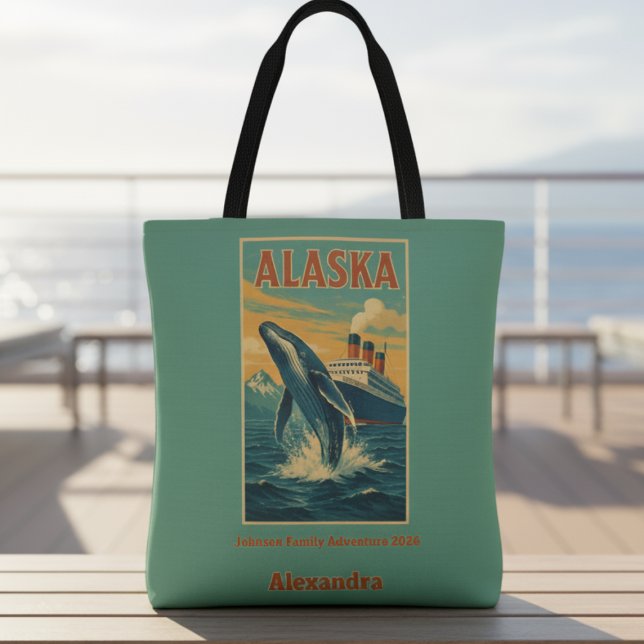 Bolsa Tote Reunião Familiar Alaska Whale Cruise (Alaska Family Reunion Personalized Tote Bag)