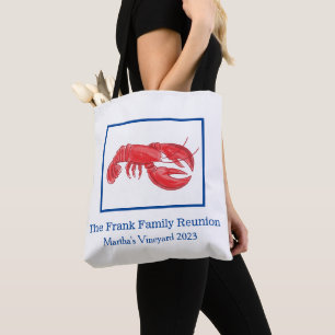 Bolsa Tote Reunião Familiar Personalizada de Lagosta Vermelha