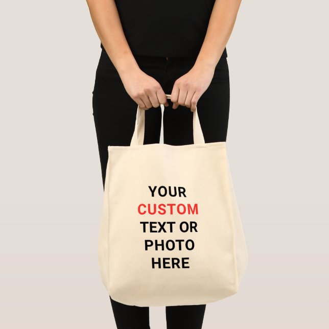Bolsa Tote Reusable Everyday | Add Text, Photo or Design Your (Frente (produto))
