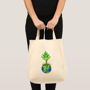 Bolsa Tote Reutilizar Reduzir o Reciclar do globo terrestre