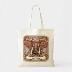 Bolsa Tote Revised Sepia africa Tribal Elephant tote bag