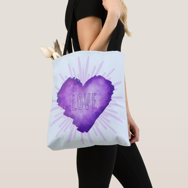 Bolsa Tote Revolução Roxa com AMOR (Close Up)