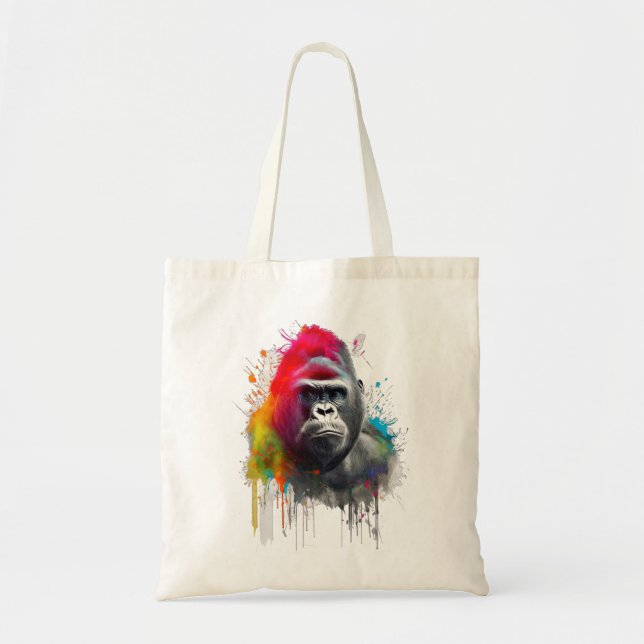 Bolsa Tote Rey de la Selva: Majestuoso Gorila Espalda Platead (Frente)