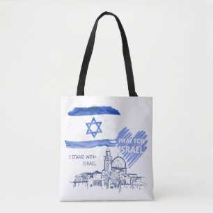 Bolsa Tote Rezo por Israel Eu estou com Israel. Paz Mundial