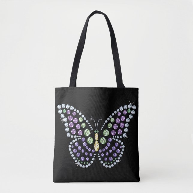 Bolsa Tote Rhinestone Butterfly Design Tob Bag (Frente)
