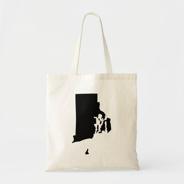 Bolsa Tote Rhode Island em preto e branco (Frente)