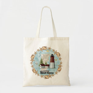 Bolsa Tote Rhode Island Shells Lighthouse