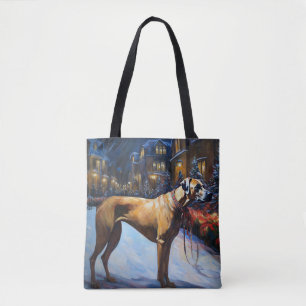 Bolsa Tote Rhodesian Ridgeback Temporada Festiva de Natal