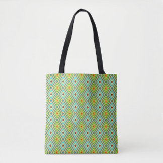 Bolsa Tote Rhombus Diamond Green Blue Geometrical 