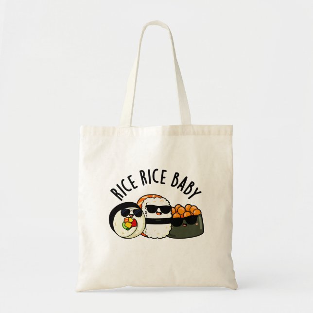 Bolsa Tote Rice Rice Bebê Engraçado Sushi Roll Pun (Frente)