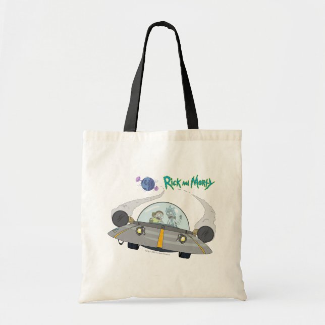 Bolsa Tote RICK E MORTY™| Desembarque Em Navio Espacial (Frente)