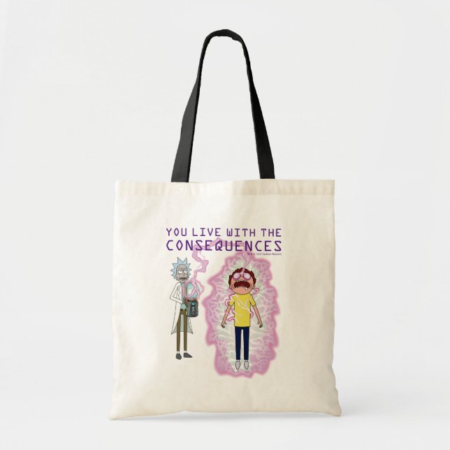 Bolsa Tote RICK E MORTY™| Vive Com As Consequências (Frente)