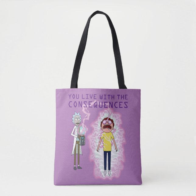 Bolsa Tote RICK E MORTY™ | Vive Com As Consequências (Frente)