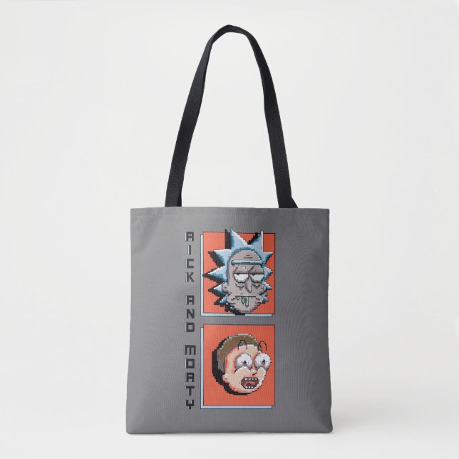 Bolsa Tote Rick Pixelverso e Gráfico do Painel Morty (Frente)