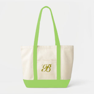 Bolsa Tote Rico de dois tons monograma. Personalizar monogram