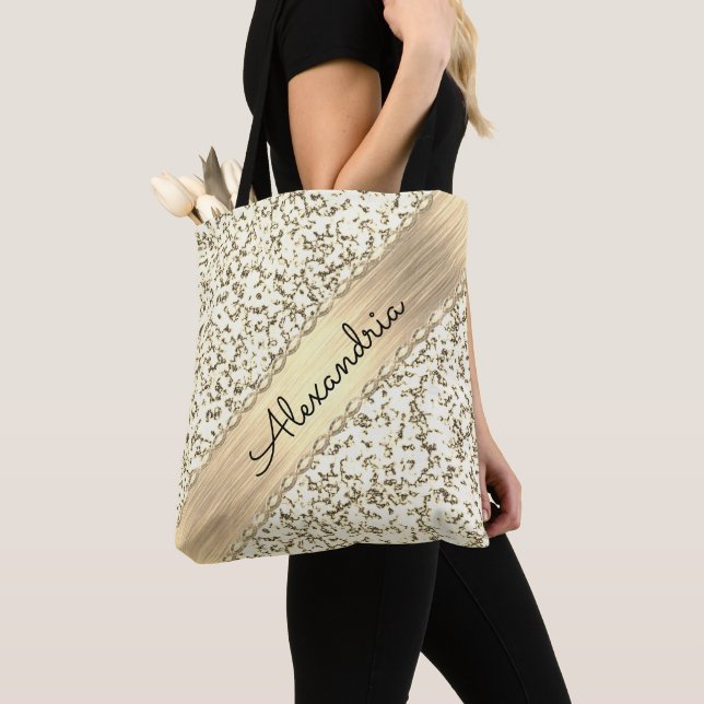 Bolsa Tote Rico Dourado Shimmery Marble (Close Up)