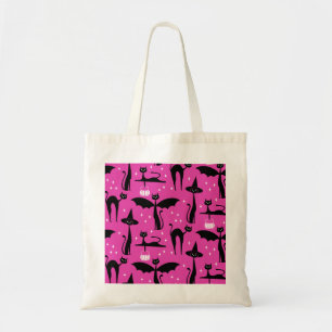 Bolsa Tote Rico MCM Halloween Vestir Gatos Minimalistas Rosa
