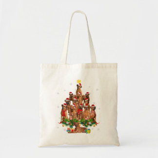 Bolsa Tote Ridgeback da Árvore de Natal Luzes Engraçadas