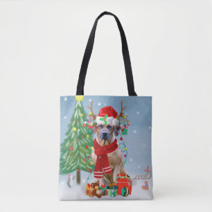 Bolsa Tote Ridgeback Dog em Presente de Natal na Neve