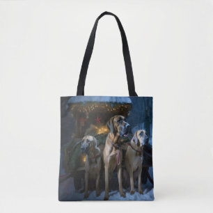 Bolsa Tote Ridgeback Ridgeback Snowy Sleigh Decência de Natal