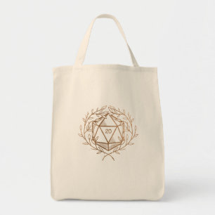 Bolsa Tote Rincos Pretos e Dourados D20 Dice