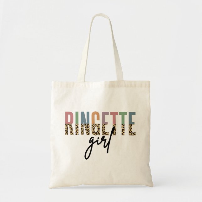 Bolsa Tote Ringette Girl Cheetah Impressão | Jogador Ringette (Frente)