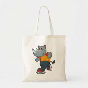 Bolsa Tote Rino na patinação de gelo com skates de gelo