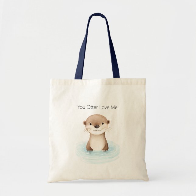 Bolsa Tote Rio Azul Lontra Fofa   (Frente)
