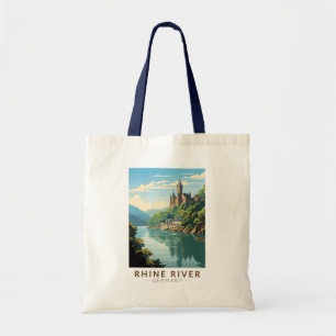 Bolsa Tote Rio Reno Alemanha Seção Viagem Art Vintage