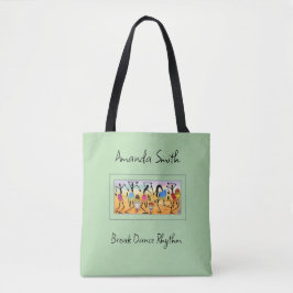 Bolsa Tote Ritmo de Dança Break em Aquarela Abstrata