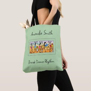 Bolsa Tote Ritmo de Dança Break em Aquarela Abstrata