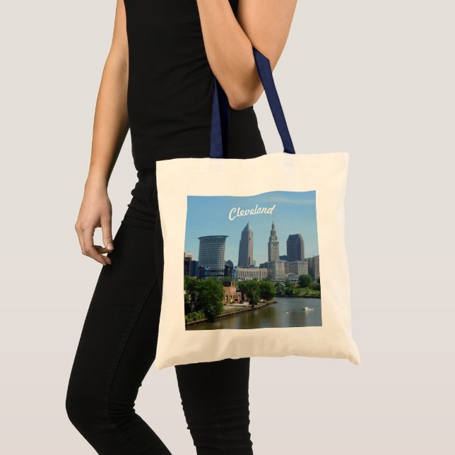 Bolsa Tote Riverview Cleveland Skyline Tote Bag (Frente (produto))